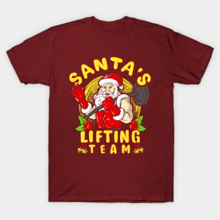 Santa Weightlifting Christmas Fitness Gym Deadlift Xmas T-Shirt